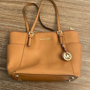 Michael Kors Brown Charlotte Leather Tote Bag